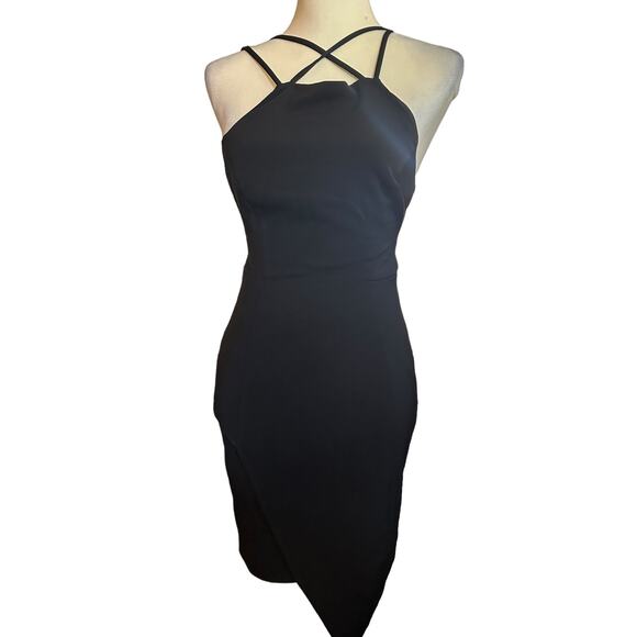 Express Juniors Black Cocktail Dress, Modern Cut, Size 0, NWT - Picture 1 of 7